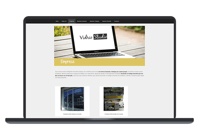 web wordpress vidrio studio empresa